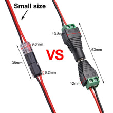 Load image into Gallery viewer, 10pcs 2pin Pluggable Wire Connector Quick Splice Electrical Cable Crimp Terminals for Wires Wiring 22-20AWG LED Car Connectors
