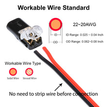 Load image into Gallery viewer, 10pcs 2pin Pluggable Wire Connector Quick Splice Electrical Cable Crimp Terminals for Wires Wiring 22-20AWG LED Car Connectors
