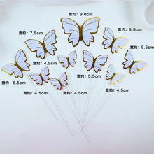 Load image into Gallery viewer, 10pcs Stamping Gold Pink Butterfly Cake Toppers Princess Girl Wedding Happy Birthday Party Decor Dessert Cake Decor Butterfly
