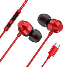 Load image into Gallery viewer, 3.5mm Wired In-ear Earphones Whole Cord Metal Headphones with Built-in Microphone Volume Control for iOS &amp; Android Devices
