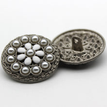 Load image into Gallery viewer, 5pcs/set Metal Button Pearl Square Buckle French Sweater Coat Decoration Button
