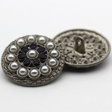 Load image into Gallery viewer, 5pcs/set Metal Button Pearl Square Buckle French Sweater Coat Decoration Button
