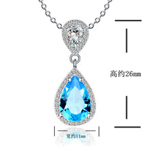 Load image into Gallery viewer, Women's Pendant S925 Silver Necklace Blue Crystal Pendant for girls
