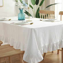 Load image into Gallery viewer, Cotton Linen Tablecloth Simple Lotus Edge Table Cloth Linen Dining Table Cover Cloth
