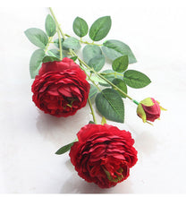 Load image into Gallery viewer, 6pcs Simulation 3 Fork Peony Artificial Flowers Home Decorations Bedroom Fake Flowers
