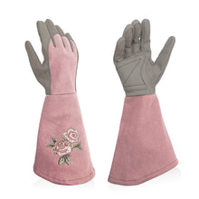 Load image into Gallery viewer, Professional Garden Leather Gloves Garden Rose Pruning Stab-Resistant Long Sleeve Printed Gardening Gloves

