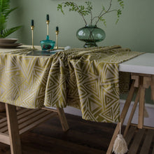 Load image into Gallery viewer, Tassel Jacquard  Yellow Tablecloth Dining Table Cloth Rectangular Square
