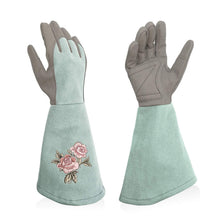 Load image into Gallery viewer, Professional Garden Leather Gloves Garden Rose Pruning Stab-Resistant Long Sleeve Printed Gardening Gloves
