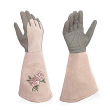 Load image into Gallery viewer, Professional Garden Leather Gloves Garden Rose Pruning Stab-Resistant Long Sleeve Printed Gardening Gloves
