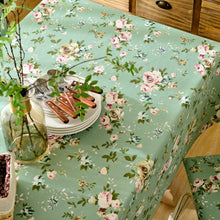 Load image into Gallery viewer, Green Cotton Tablecloth Green Shivering Tablecloth
