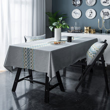 Load image into Gallery viewer, Embroidery Embroidery Table Cloth Cotton Linen Solid Color Tablecloth
