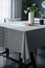 Load image into Gallery viewer, Embroidery Embroidery Table Cloth Cotton Linen Solid Color Tablecloth
