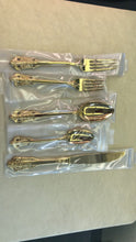 Load image into Gallery viewer, Western Tableware 304 Stainless Steel Knife and Forks Set Golden Relief Steak Knife and Fork
