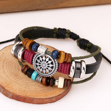 Load image into Gallery viewer, Retro Personality Cattle Leather Bracelet Fashionable Temperamental All-Match Beaded Leather Bracelet New Bracelet Factory Supply
