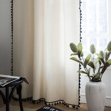 Load image into Gallery viewer, Solid Color Half Shade Curtain White Simple Partition Curtain Transparent Curtain
