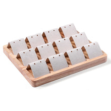 Load image into Gallery viewer, 12 Bit Fashion Wood DIY Storage Jewelry Tray Earring Display Cards Ring Bracelet Gift Box Jewellery Organizer Earring Holder

