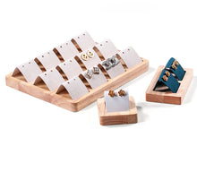 Load image into Gallery viewer, 12 Bit Fashion Wood DIY Storage Jewelry Tray Earring Display Cards Ring Bracelet Gift Box Jewellery Organizer Earring Holder
