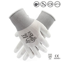 Load image into Gallery viewer, 12 Pairs CE Certificated Black Polyester PU Work Safety Gloves Mechanic Working Gloves For Garden Labor Protection gloves EN388
