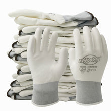 Load image into Gallery viewer, 12 Pairs CE Certificated Black Polyester PU Work Safety Gloves Mechanic Working Gloves For Garden Labor Protection gloves EN388
