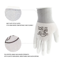 Load image into Gallery viewer, 12 Pairs CE Certificated Black Polyester PU Work Safety Gloves Mechanic Working Gloves For Garden Labor Protection gloves EN388

