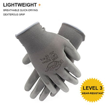 Load image into Gallery viewer, 12 Pairs CE Certificated Black Polyester PU Work Safety Gloves Mechanic Working Gloves For Garden Labor Protection gloves EN388
