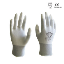 Load image into Gallery viewer, 12 Pairs CE Certificated Black Polyester PU Work Safety Gloves Mechanic Working Gloves For Garden Labor Protection gloves EN388
