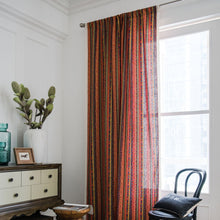 Load image into Gallery viewer, Fabric Curtain Bohemian Striped Printing Shading Chain Cotton and Linen Fabric Kitchen Curtain
