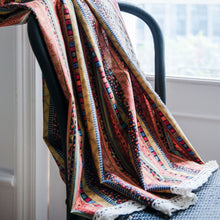 Load image into Gallery viewer, Fabric Curtain Bohemian Striped Printing Shading Chain Cotton and Linen Fabric Kitchen Curtain

