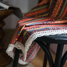 Load image into Gallery viewer, Fabric Curtain Bohemian Striped Printing Shading Chain Cotton and Linen Fabric Kitchen Curtain
