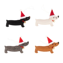 Load image into Gallery viewer, 4Pcs Christmas Ornaments Christmas Tree Ornaments Cartoon Dachshund Decoration
