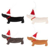 Load image into Gallery viewer, 4Pcs Christmas Ornaments Christmas Tree Ornaments Cartoon Dachshund Decoration
