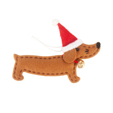 Load image into Gallery viewer, 4Pcs Christmas Ornaments Christmas Tree Ornaments Cartoon Dachshund Decoration
