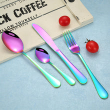 Load image into Gallery viewer, Tableware Four Main Pieces Gold-Plated Magic Color Table Knife Spoon Fork Tea Spoon Gift Set
