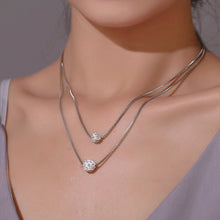 Load image into Gallery viewer, Summer Double-Layer Necklace Full Diamond Ball Clavicle Chain Simple and Short Full Diamond Women's Suit Necklace Chain Ornament
