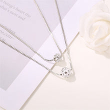 Load image into Gallery viewer, Summer Double-Layer Necklace Full Diamond Ball Clavicle Chain Simple and Short Full Diamond Women's Suit Necklace Chain Ornament
