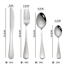 Load image into Gallery viewer, Tableware Four Main Pieces Gold-Plated Magic Color Table Knife Spoon Fork Tea Spoon Gift Set
