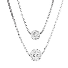 Load image into Gallery viewer, Summer Double-Layer Necklace Full Diamond Ball Clavicle Chain Simple and Short Full Diamond Women's Suit Necklace Chain Ornament
