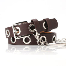 Load image into Gallery viewer, Circle Chain Full Hole Belt Women's Simple All-Match Punk Concave Style Pants Belt Retro
