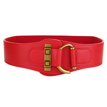 Load image into Gallery viewer, Elastic Waist Seal Women's Genuine Leather Wide Belt with Dress Coat down Jacket Belt
