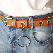 Load image into Gallery viewer, Circle Chain Full Hole Belt Women's Simple All-Match Punk Concave Style Pants Belt Retro
