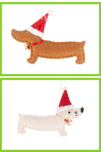 Load image into Gallery viewer, 4Pcs Christmas Ornaments Christmas Tree Ornaments Cartoon Dachshund Decoration
