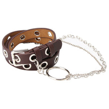 Load image into Gallery viewer, Circle Chain Full Hole Belt Women's Simple All-Match Punk Concave Style Pants Belt Retro

