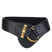 Load image into Gallery viewer, Elastic Waist Seal Women's Genuine Leather Wide Belt with Dress Coat down Jacket Belt
