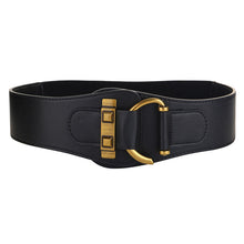 Load image into Gallery viewer, Elastic Waist Seal Women's Genuine Leather Wide Belt with Dress Coat down Jacket Belt
