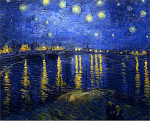 Load image into Gallery viewer, European Style Van Gogh Apricot Flower Exotic Starry Sky Art Famous Painting Long Tablecloth Restaurant Painting Room Art Classroom Tablecloth
