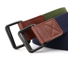 Load image into Gallery viewer, Canvas Belt Youth Student Jeans Pant Belt Double Ring Buckle Men's Tooling Characteristic Belt
