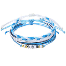 Load image into Gallery viewer, American West Coast Style Ins Style Shell Wax Line Hand Weaving Bracelet Three-Piece Set
