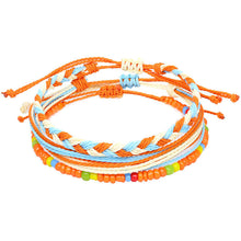 Load image into Gallery viewer, American West Coast Style Ins Style Shell Wax Line Hand Weaving Bracelet Three-Piece Set
