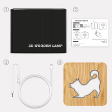 Load image into Gallery viewer, Pet Wooden Lamp Hollow Shiba Inu Modeling Lamp Christmas Decorative Table Lamp Ambience Light

