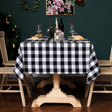 Load image into Gallery viewer, Theme Decoration Red Black White Square Plaid Christmas Festival Yarn-Dyed Tablecloth
